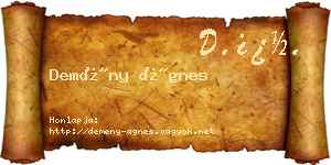 Demény Ágnes névjegykártya